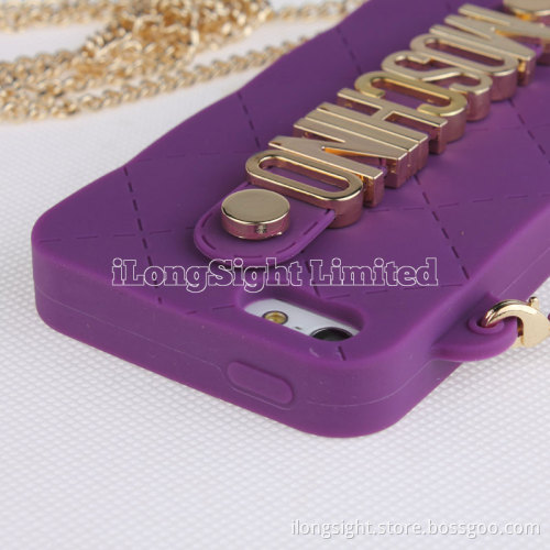 MOSCHINO Handbag With Chain Hold Silicone Case For iPhone 5